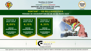 Clôture de l’emprunt obligataire de 120 milliards de FCFA par appel public à l’épargne de l’Etat du Sénégal