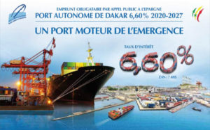 Emprunt du Port autonome de Dakar clôturé par anticipation : PAD 6,60% 2020-2027
